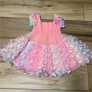 Lola & the boys - Pink Butterfly Dress Size 6